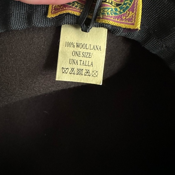 Scala Collezione Southwestern Wide Brim Wool Hat Oval Concho Trim Brown One Size - Picture 7 of 12